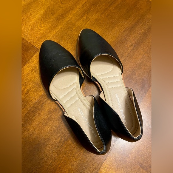 Women’s Adrienne Vittadini Latka Black Leather Flats Size 7.5 - Picture 9 of 12